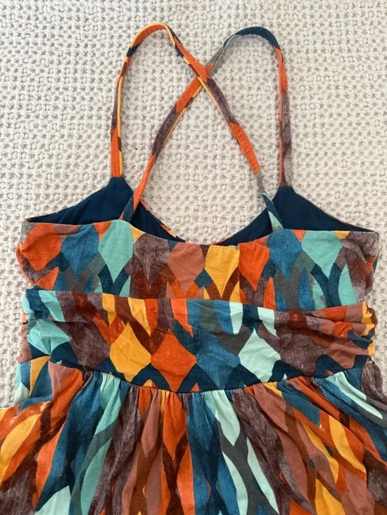 Anthropologie Maeve Boho Multi-Color Geometric Maxi Dress women’s Sz small - Picture 5 of 7